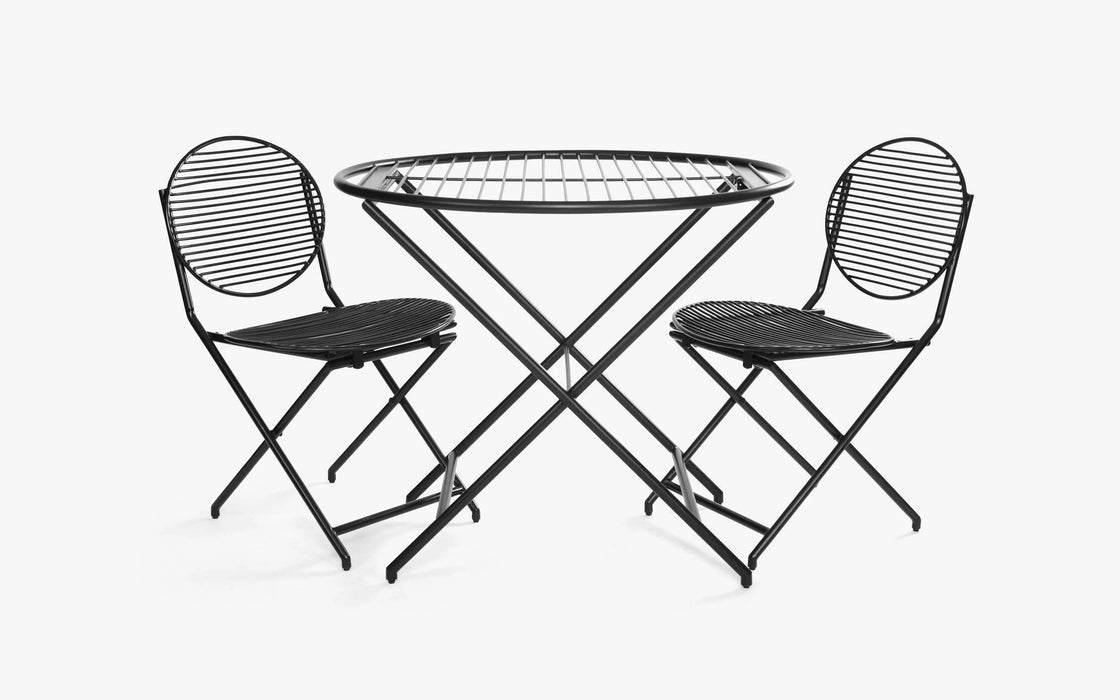 Buy Outdoor Furniture - Patio Metal Round Folding Table Set With 2 Chairs For Balcony & Dining by Orange Tree on IKIRU online store