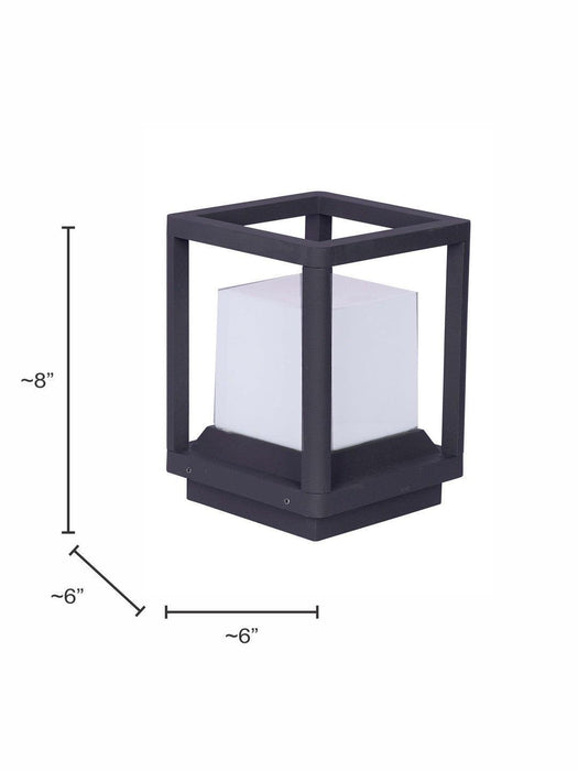 Buy Outdoor Lights - Square Cubicle Grey Cast Aluminium Outdoor Gate Lamp Light For Home Decor by Fos Lighting on IKIRU online store