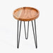Buy Plant stand - Wooden Plant Stand With Metal Base Round Top For Indoor Planters by Casa decor on IKIRU online store