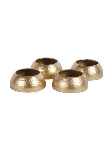 Buy Planter - Golden Decorative Bowl Shape Small Planters Set Of 4 For Decor & Gifting by Amaya Decors on IKIRU online store