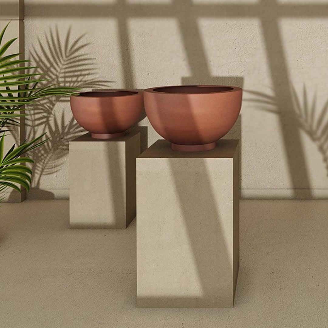 Buy Planter - Percival Decorative Bowl Shaped Brown Planter For Decor by Home4U on IKIRU online store