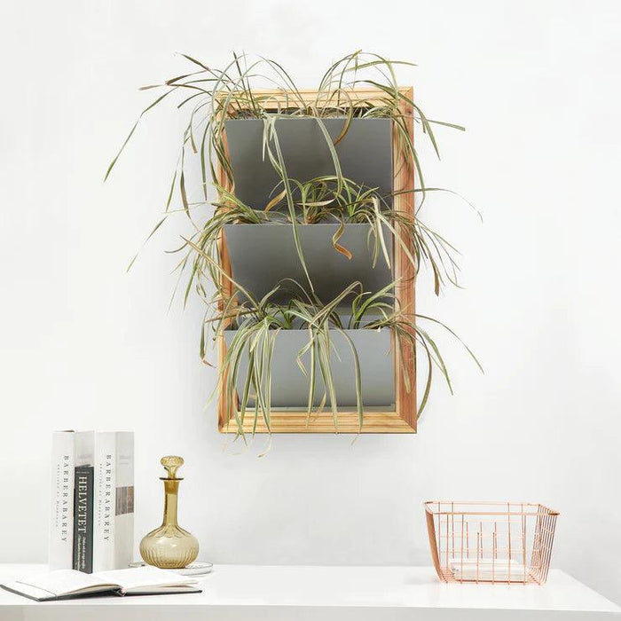 Buy Planter - Wood & Metal Carling Vertical Wall Mount | Wall Planter For Indoor & Outdoor Decor by Restory on IKIRU online store