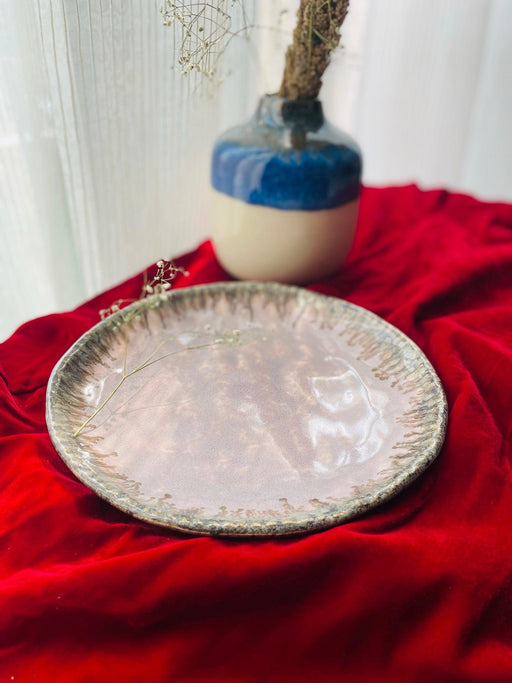 Buy Plates - Beautiful Ceramic Rose Full Dinner Plate For Home Dining Table & Restaurant by Earthware on IKIRU online store