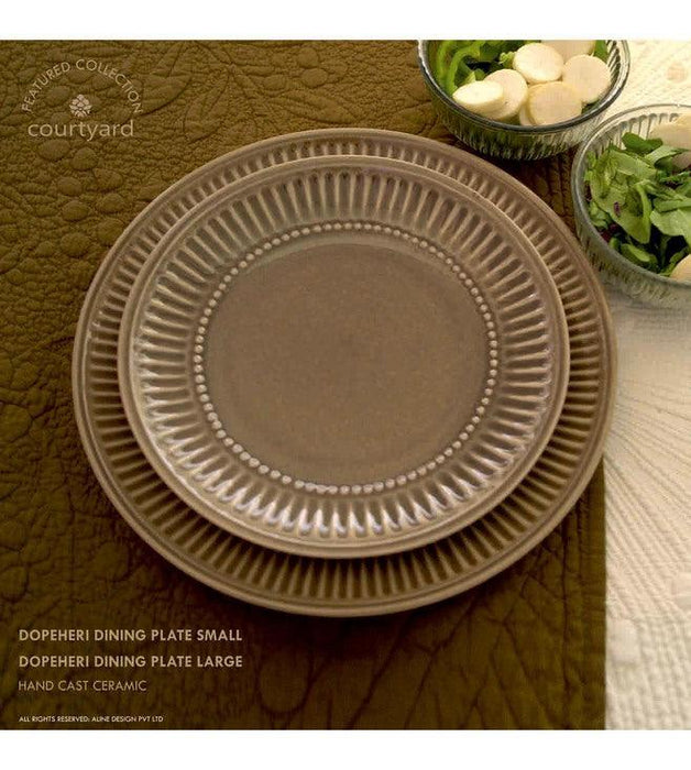 Buy Plates - Dopeheri Ceramic Grey Dining Plate | Serving Platter For Home & Restaurants by Courtyard on IKIRU online store