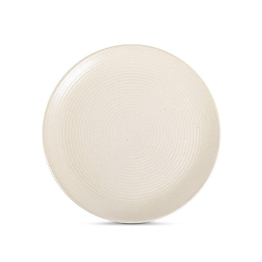 Buy Plates - Mizo Ceramic Side Plate | Round Quarter Dish Cream Colour and Ribbed Texture by Home4U on IKIRU online store