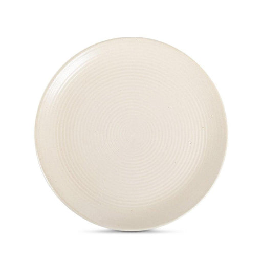 Buy Plates - Mizo Round Ceramic Dinner Plate | Cream Color and Ribbed Texture Large Size by Home4U on IKIRU online store
