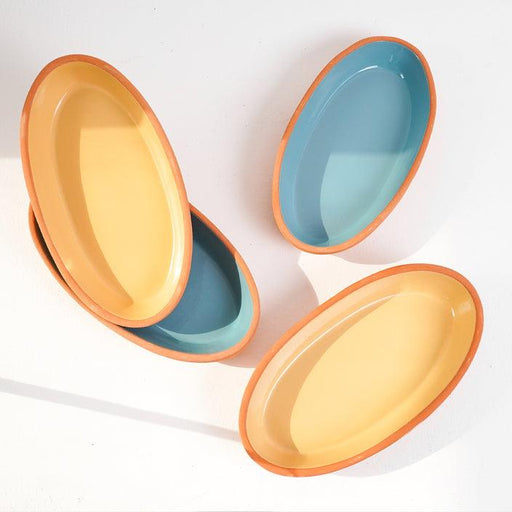 Buy Plates - Terracota Oval Serving Plate Set Of 4 For Kitchenware by Casa decor on IKIRU online store