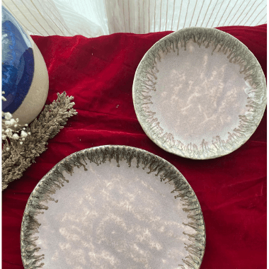 Buy Plates - Unique Ceramic Rose Snack Quarter Plate | Decorative Serving Platter For Dining Table & Home by Earthware on IKIRU online store
