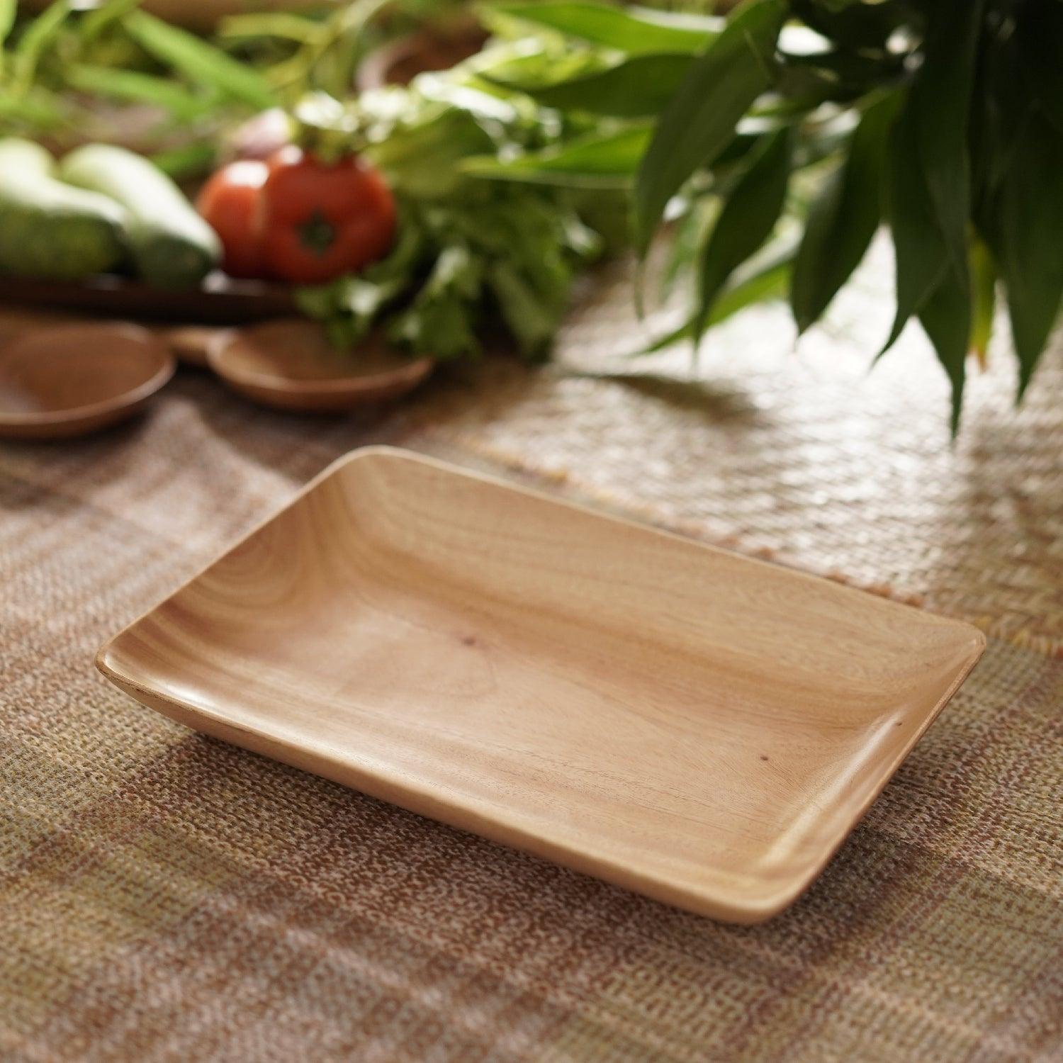 Buy Platter - Agaja Acacia Wood Kebab Platter | Stylish Serving Plate For Home & Restaurant by Courtyard on IKIRU online store