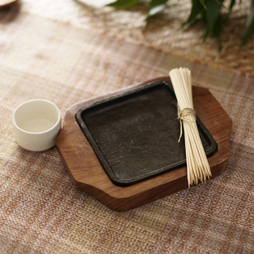Buy Platter - Agaja sizzler plate with sauce bowl & skewers by Courtyard on IKIRU online store