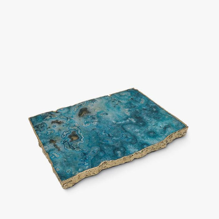 Buy Platter - Agate Ocean Blue Dessert Platter For Serving And Kitchen by Casa decor on IKIRU online store