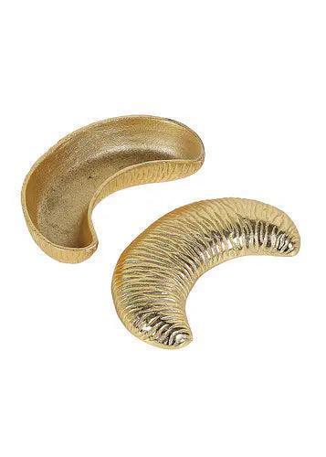 Buy Platter - Aluminum Cashew Platter | Golden Dry Fruit Serveware For Home & Kitchenware by Amaya Decors on IKIRU online store