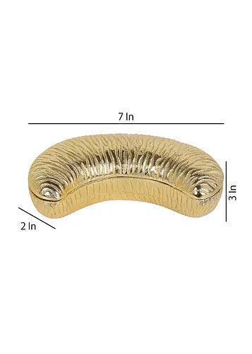 Buy Platter - Aluminum Cashew Platter | Golden Dry Fruit Serveware For Home & Kitchenware by Amaya Decors on IKIRU online store