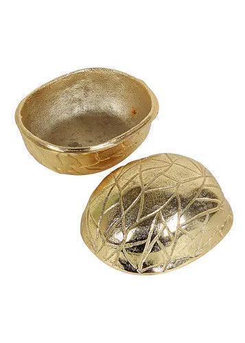 Buy Platter - Aluminum Walnut Platter | Golden Dry Fruit Box For Home & Kitchenware by Amaya Decors on IKIRU online store
