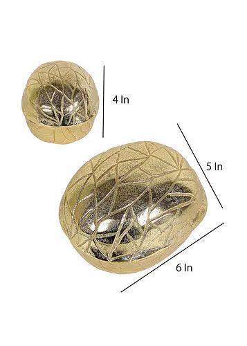 Buy Platter - Aluminum Walnut Platter | Golden Dry Fruit Box For Home & Kitchenware by Amaya Decors on IKIRU online store