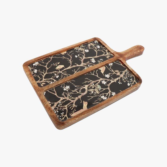 Buy Platter - Black and Brown Wooden Serving Platter | Tray For Home And kitchenware by Casa decor on IKIRU online store