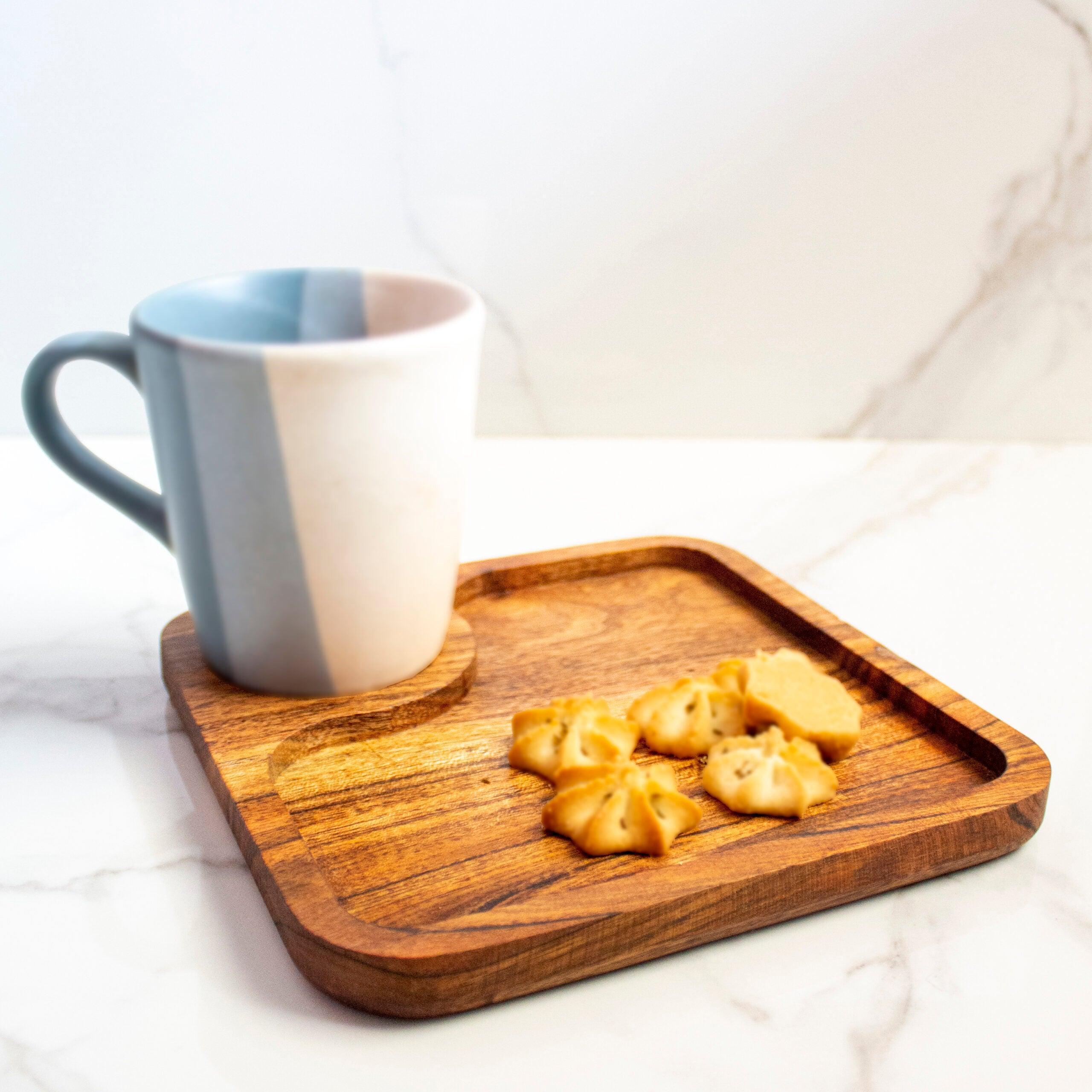 Buy Platter - CNC Wooden Coffee & Cookie Platter | Snack Serving Plate For Home & Kitchen by Byora Homes on IKIRU online store