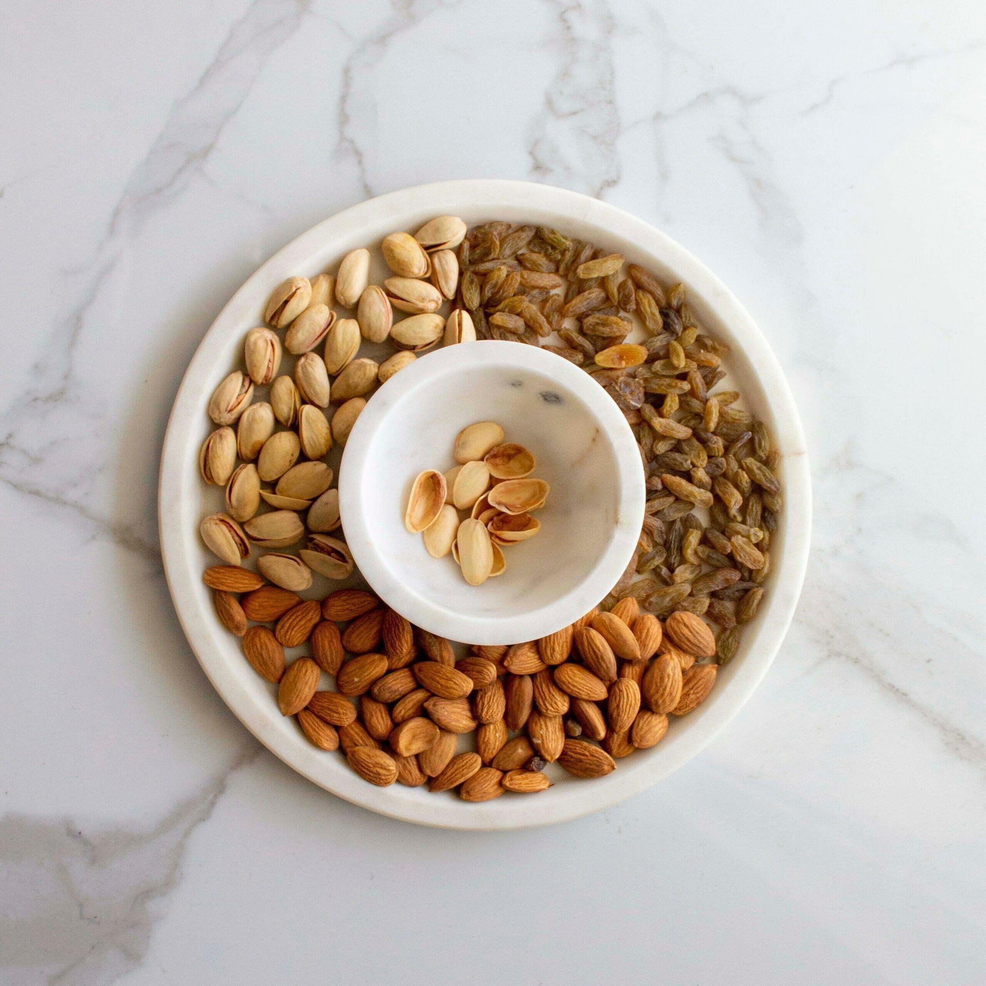 Buy Platter - Concentric Chip and Dip Set | White Marble Platter For Home & Kitchenware by Byora Homes on IKIRU online store