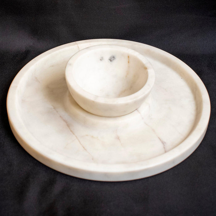 Buy Platter - Concentric Chip and Dip Set | White Marble Platter For Home & Kitchenware by Byora Homes on IKIRU online store