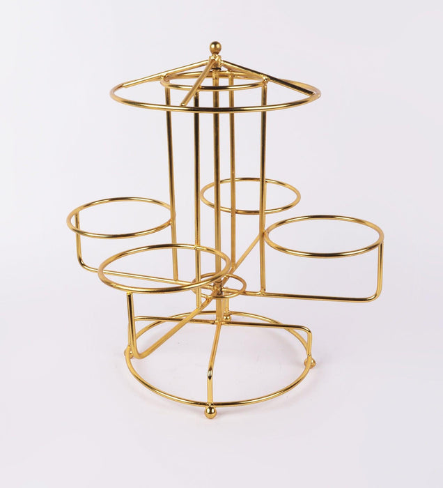 Buy Platter - Golden Rotating Round Container Stand | Dry Fruit Serving Platter For Kitchen by Amaya Decors on IKIRU online store