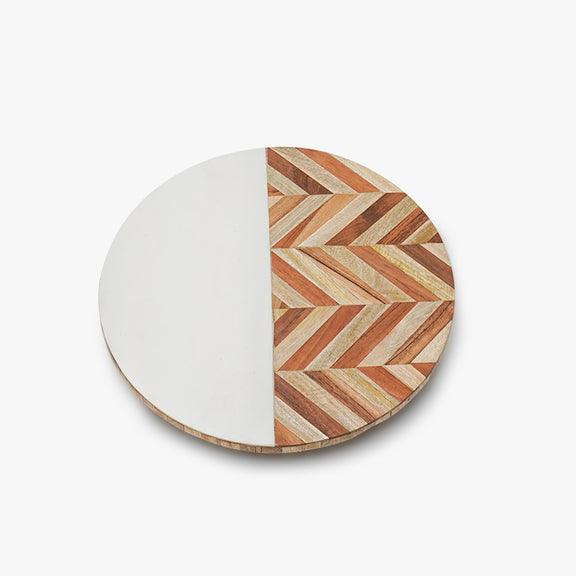Buy Modern Round Lazy Susan Platter  Wood & Resin Rotating Tray For Dining  Table Online - Ikiru