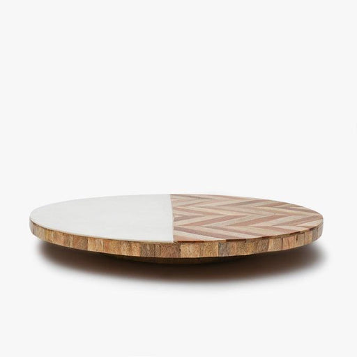 Buy Platter - Modern Round Lazy Susan Platter | Wood & Resin Rotating Tray For Dining Table by Casa decor on IKIRU online store