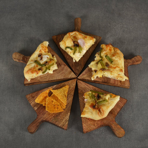 Buy Platter - Pizza Slice Shaped Wooden Serving Platter, Set of 2 by Manor House on IKIRU online store