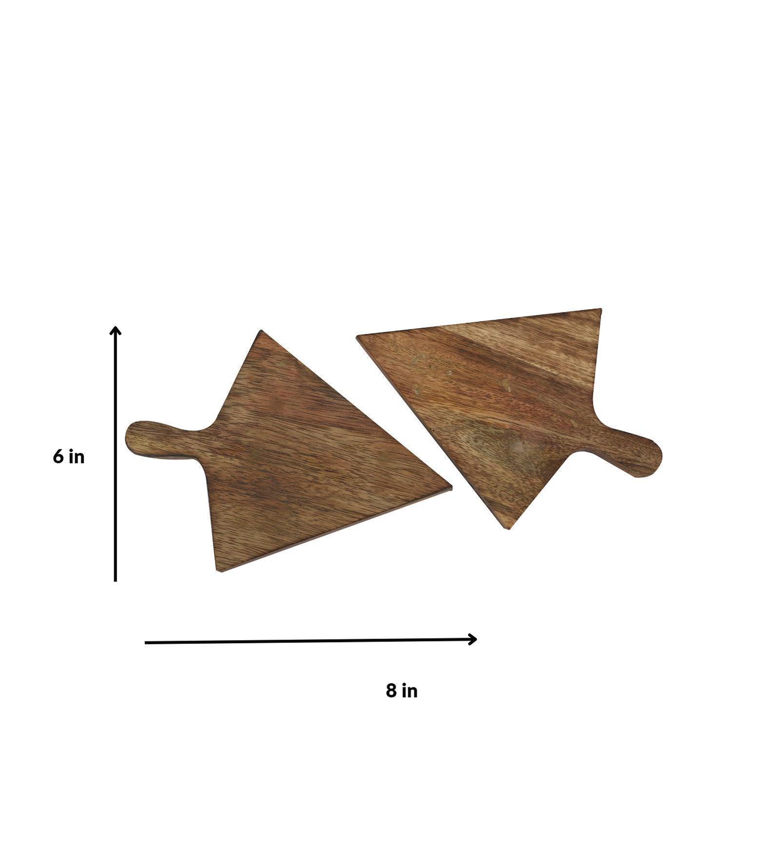 Buy Platter - Pizza Slice Shaped Wooden Serving Platter Set of 2 For Kitchen & Serveware by Manor House on IKIRU online store