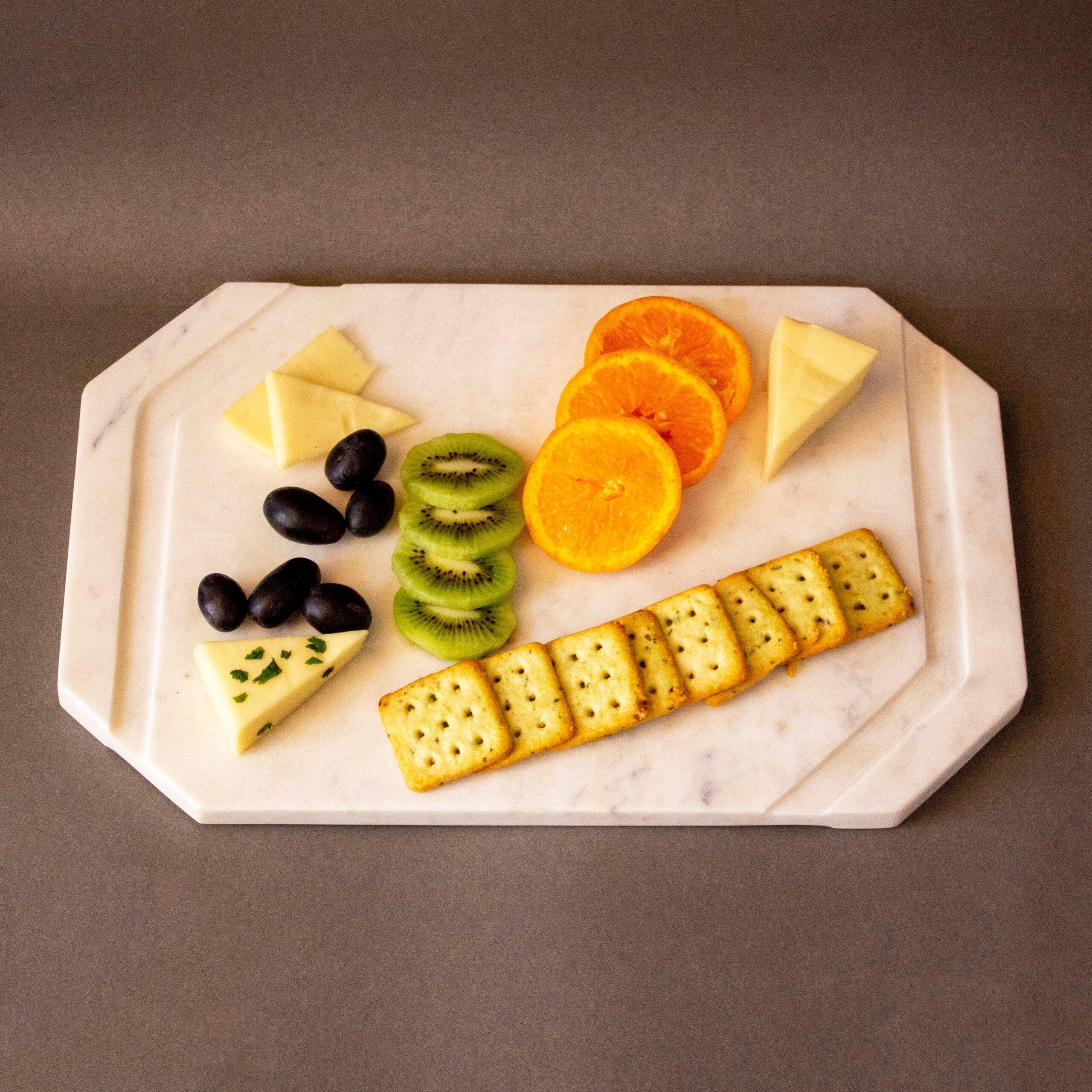Buy Platter - White Furrow Cheese Platter | Serving Tray For KItchen by Byora Homes on IKIRU online store