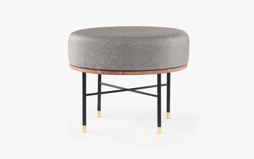 Buy Poufs - Dotto Wooden And Metal Modern Round Pouf | Furniture For Bedroom Or Interior Decor by Orange Tree on IKIRU online store