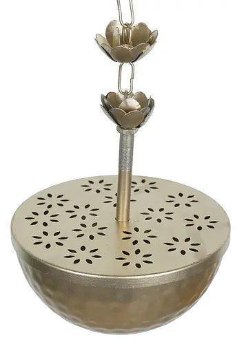 Buy Puja Essentials - Decorative Hanging Lobaan Urli Set Of 2 | Dhoop Daan With Chain by Amaya Decors on IKIRU online store