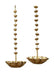 Buy Puja Essentials - Golden Hanging Lotus Cut Diya Urli Set Of 2 For Pooja Room & Decor by Amaya Decors on IKIRU online store
