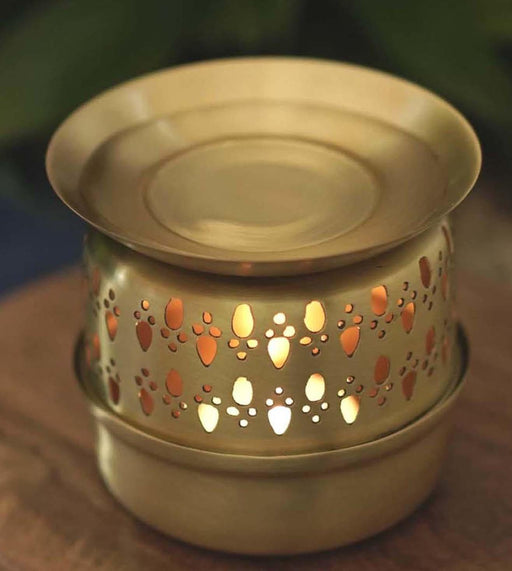 Buy Puja Essentials - Radhe Luxury Pooja Oil Diffuser Brass Finish For Mandir & Home by Courtyard on IKIRU online store