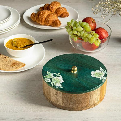 Buy Roti Box & Casserole - Carnation Hot Casserole Wooden Roti Box with Lid by Houmn on IKIRU online store