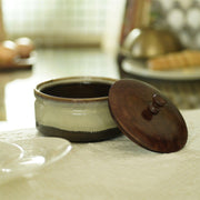 Buy Roti Box & Casserole - Corjuem Green Ceramic Casserole With Wooden Lid | Serving Hotpot For Home by Courtyard on IKIRU online store