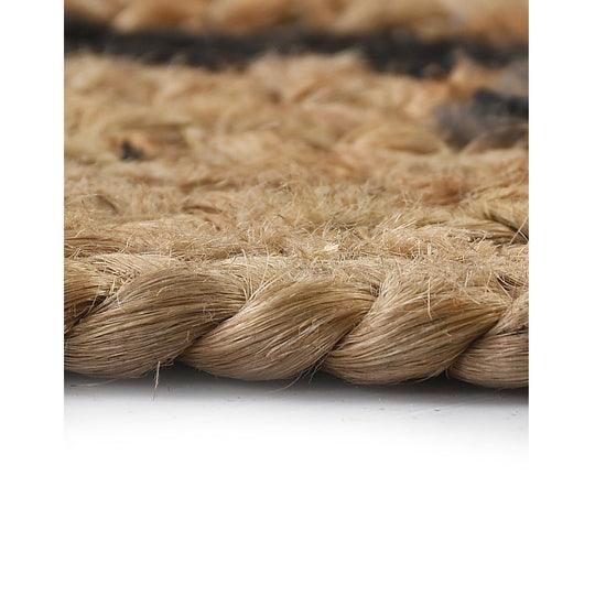 Buy Rugs - Black Natural Braided Round Cotton & Jute Rug | Floor Mat For Living Room and Home by Sashaa World on IKIRU online store