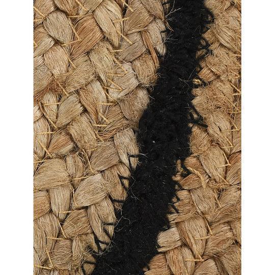 Buy Rugs - Black Natural Braided Round Cotton & Jute Rug | Floor Mat For Living Room and Home by Sashaa World on IKIRU online store