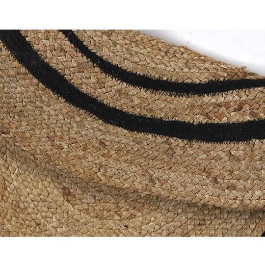 Buy Rugs - Black Natural Braided Round Cotton & Jute Rug | Floor Mat For Living Room and Home by Sashaa World on IKIRU online store