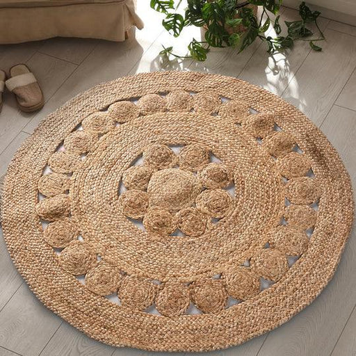 Buy Rugs - Braided Jute Rug with circle pattern by Sashaa World on IKIRU online store