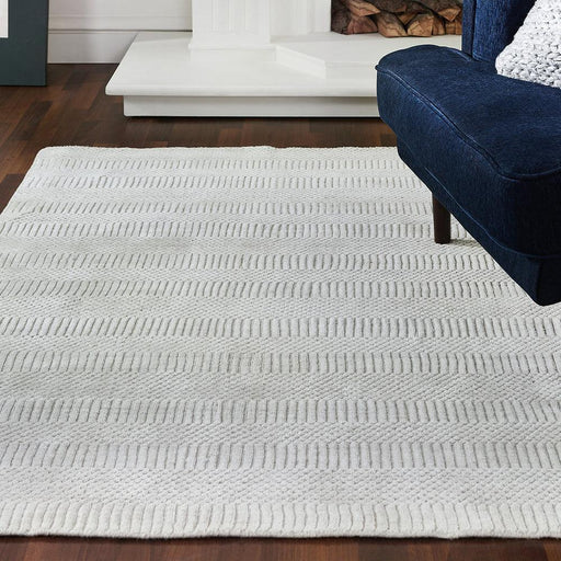 Buy Rugs - Ivory Rug For Living Room Handwoven Cut Pile Work by Houmn on IKIRU online store