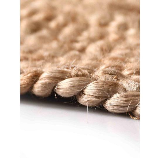 Buy Rugs - Natural Brown Braided Jute Rug with Circle Pattern | Round Floor Mat For Living Room and Home by Sashaa World on IKIRU online store