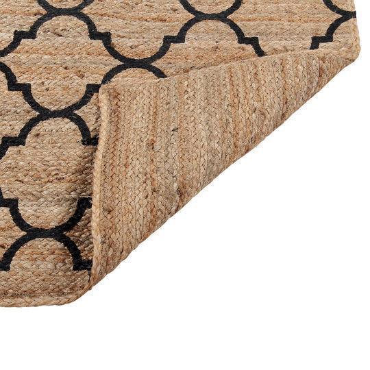 Buy Rugs - Rectangular Braided Natural Jute Rug With Printing | Floor Mat For Living Room and Home by Sashaa World on IKIRU online store