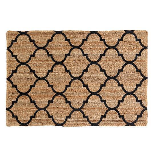 Buy Rugs - Rectangular Braided Natural Jute Rug With Printing | Floor Mat For Living Room and Home by Sashaa World on IKIRU online store