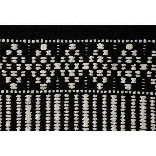 Buy Rugs - Rectangular Cotton Woven Black & White Rug | Decorative Floor Mat For Living Room Bedroom & Home by Sashaa World on IKIRU online store