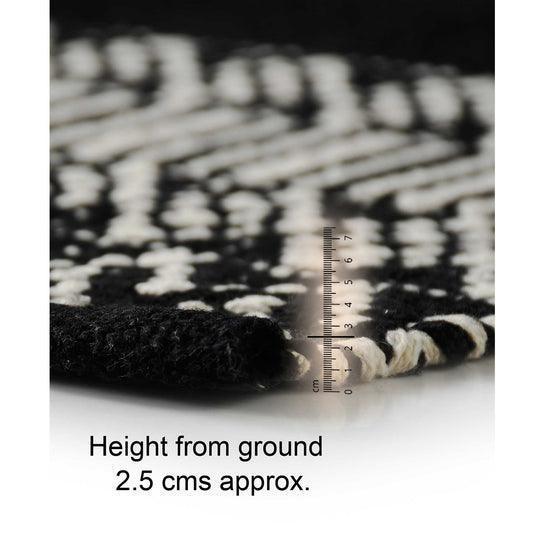 Buy Rugs - Rectangular Cotton Woven Black & White Rug | Decorative Floor Mat For Living Room Bedroom & Home by Sashaa World on IKIRU online store