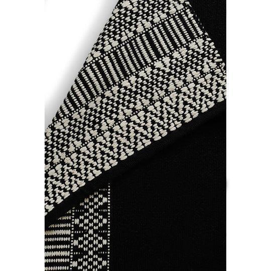 Buy Rugs - Rectangular Cotton Woven Black & White Rug | Decorative Floor Mat For Living Room Bedroom & Home by Sashaa World on IKIRU online store