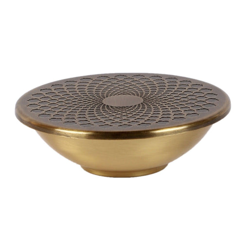 Buy Serving Bowl - Antique Golden Banaraas Bowl With Lid | Brass Serving Container For Home & Restaurant by Courtyard on IKIRU online store