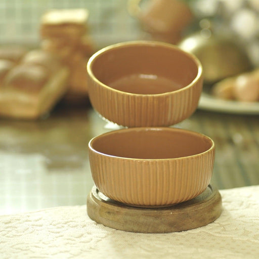 Buy Serving Bowl - Baardez Ceramic Deep Bowl For Serving Snacks & Desert Set Of 2 For Home & Gifting by Courtyard on IKIRU online store