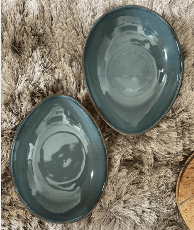 Buy Serving Bowl - Ceramic Snack & Desert Bowls For Serving & Gifting | Unique Sea Green Bowl Set Of 2 by Earthware on IKIRU online store