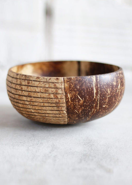 Buy Serving Bowl - Classy Hand Carved Jumbo Coconut Shell Wooden Bowl For Serving & Decoration by Thenga on IKIRU online store